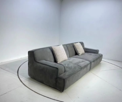 High-End Four-Seater Suede Leather Sofa