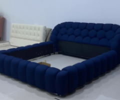 Royal Blue Bubble Cloud Double Bed