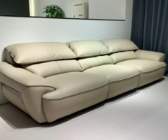 Modern White Leather Sofa
