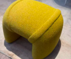 Modern Yellow Fabric Ottoman