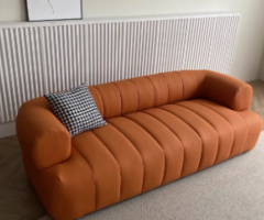 Designer Orange Upholstered Sofa