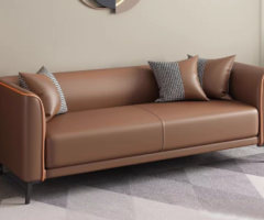 Modern Leather Three-Seater Sofa