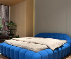 Blue Cloud Fabric Football Bubble Bed