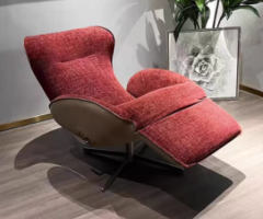 Red Fabric Recliner Lounge Chair