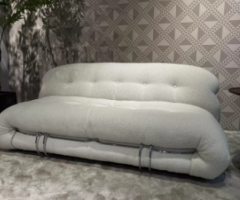 White Lamb Wool Steel Teeth Sofa