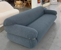 Sleek Blue-Grey Cloud Fabric Sofa