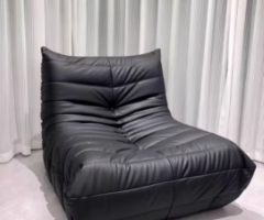 Luxe Leather Beanbag Lounge Chair