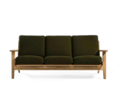 Luxe Modern Green Three-Seater Armchair