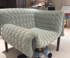 Designer Light Green Velvet Armchair