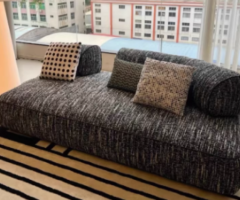 Minimalist Curved Modular Island Fabric Sof