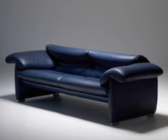 Grand Navy Blue Adjustable Two-Seater Lounge Sofa